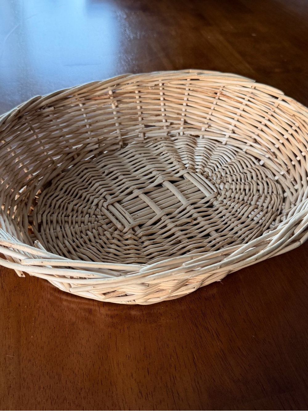Natural Woven Wicker Basket - Cream